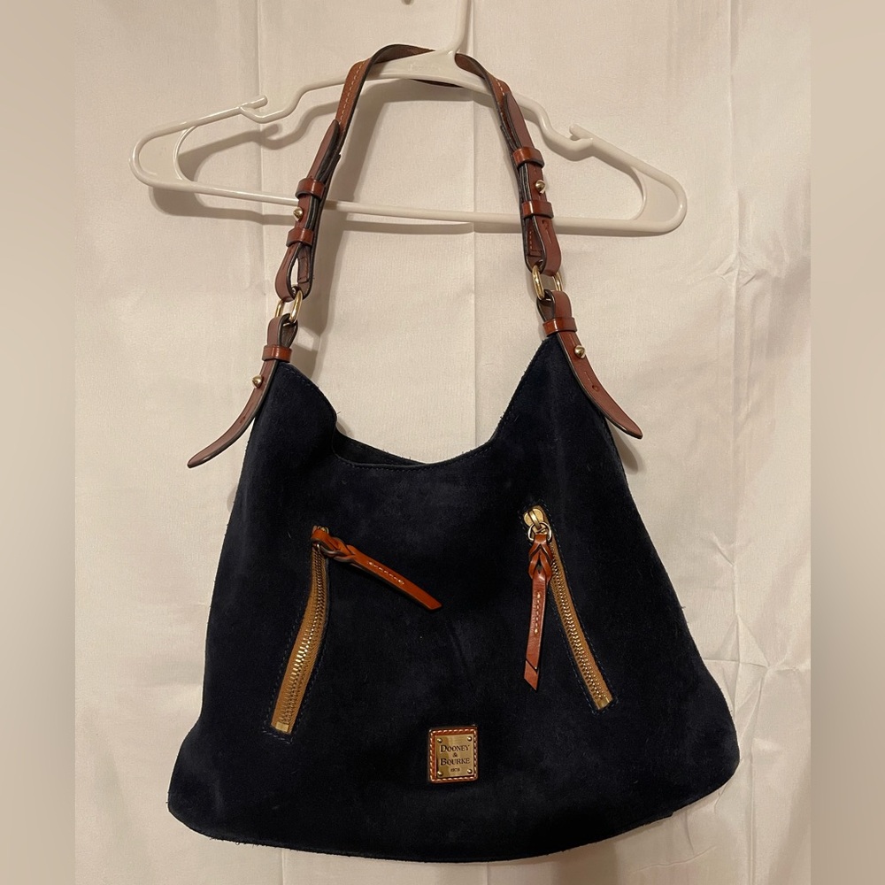 Dooney & Bourke Navy Suede Hobo